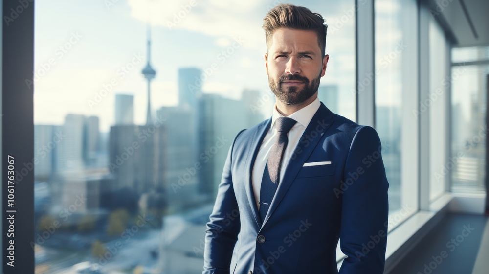 businessman with a friendly demeanor leans against a sleek glass railing in a modern office lobby. His bright smile radiates warmth, businessman with a friendly demeanor leans against a sleek glass railing in a modern office lobby. His bright smile radiates warmth,