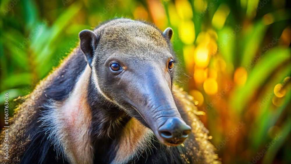 Fototapeta premium Close-Up of a Giant Anteater in Its Natural Habitat, Captivating Details of Its Unique Features and Texture, Highlighting the Beauty of Wildlife and Nature Photography