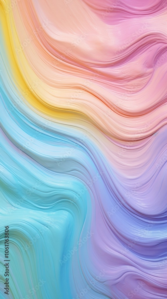 Fototapeta premium Pastel rainbow paint with some paint on it abstract graphics pattern.