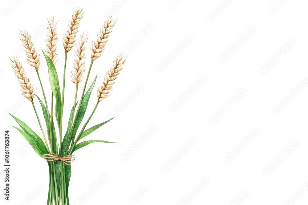 Fototapeta premium Wheat Sheaf with Natural Background Design