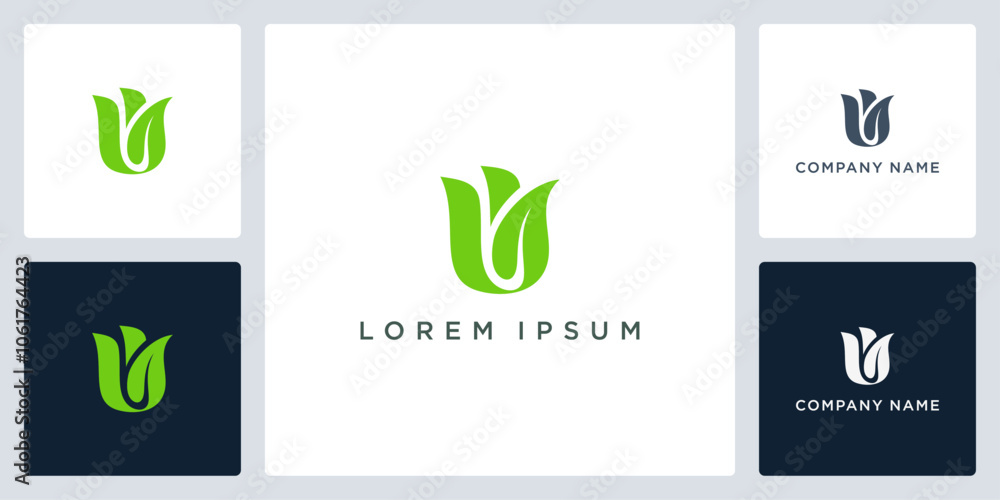 Leaf letter W logo and icon editable Leaf letter W logo and icon editable