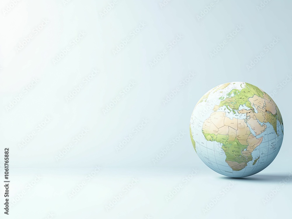 Twisted globe, oversized landmasses, teaching focus, vibrant 3D representation. Twisted globe, oversized landmasses, teaching focus, vibrant 3D representation.