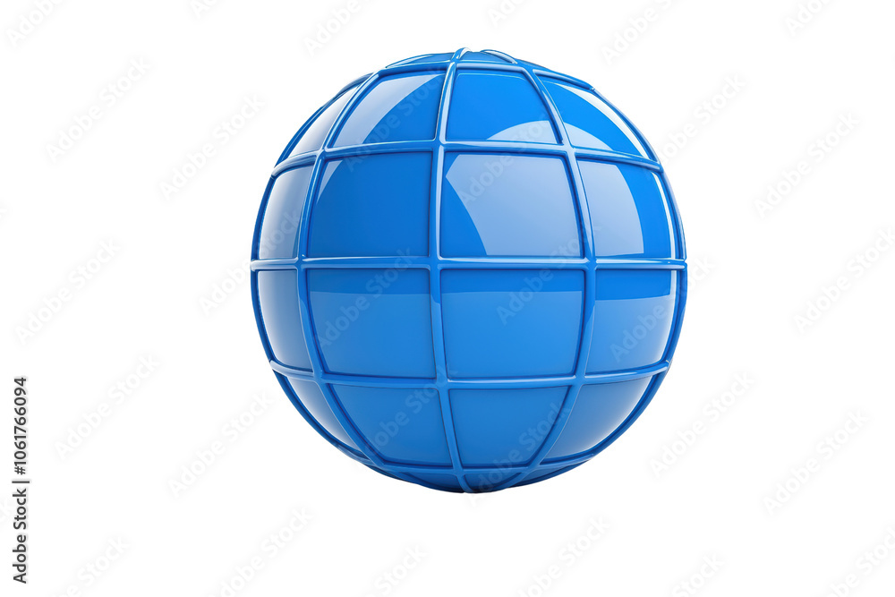 Blue Globe with Grid Pattern for Global Themes Blue Globe with Grid Pattern for Global Themes