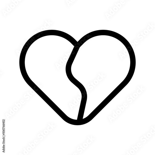 Broken Heart Icon Vector Symbol Design Illustration