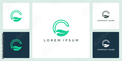 Vector letter C nature logo and icon editable