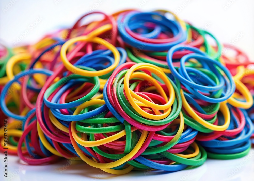 Colorful Rubber Bands Isolated on White Background - Vibrant Textures for Creative Wallpaper and Design Projects Colorful Rubber Bands Isolated on White Background - Vibrant Textures for Creative Wallpaper and Design Projects
