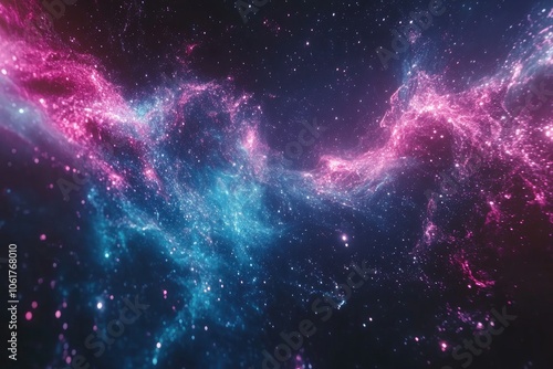 Wallpaper Mural Cosmic Nebula with Vibrant Pink and Blue Swirls Torontodigital.ca