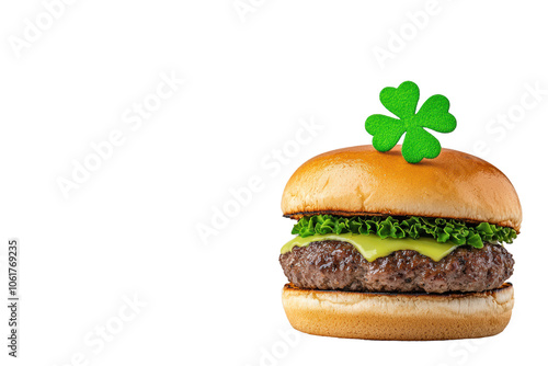 Green Clover Burger for St. Patrick's Day Celebration
