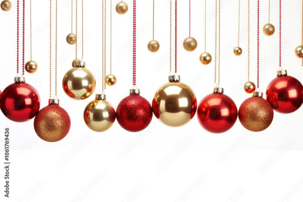 Christmas ball gold red white background. Christmas ball gold red white background.