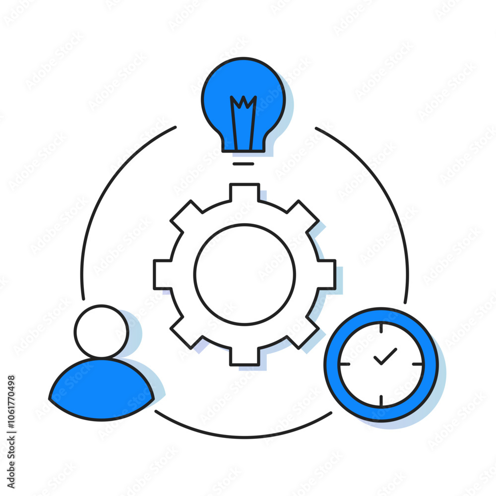 Maintain Icon – A Gear with a Wrench and Stopwatch, Indicating the Need for Regular Maintenance or Ongoing Support Maintain Icon – A Gear with a Wrench and Stopwatch, Indicating the Need for Regular Maintenance or Ongoing Support