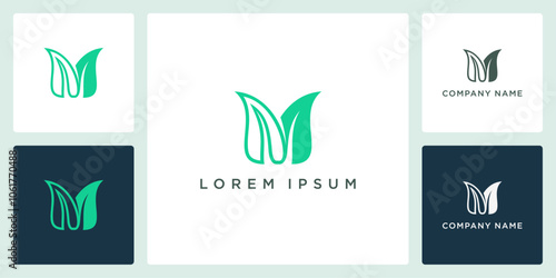 Vector letter M nature logo and icon editable