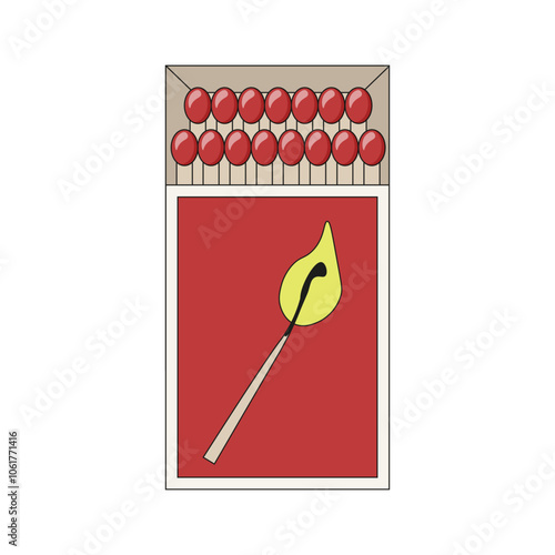 Simple minimal style Match box template design isolated white background. Vector Matchbox. EPS 10