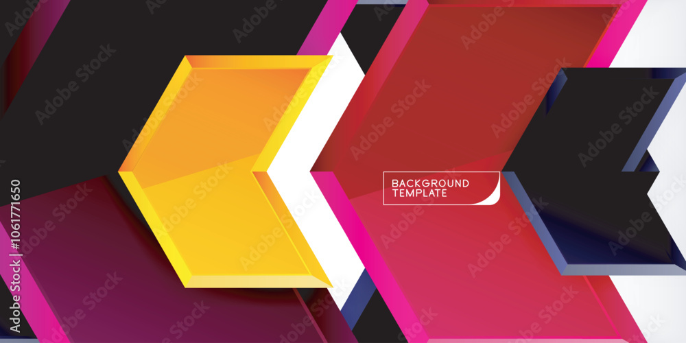 Vector 3d arrow techno design template