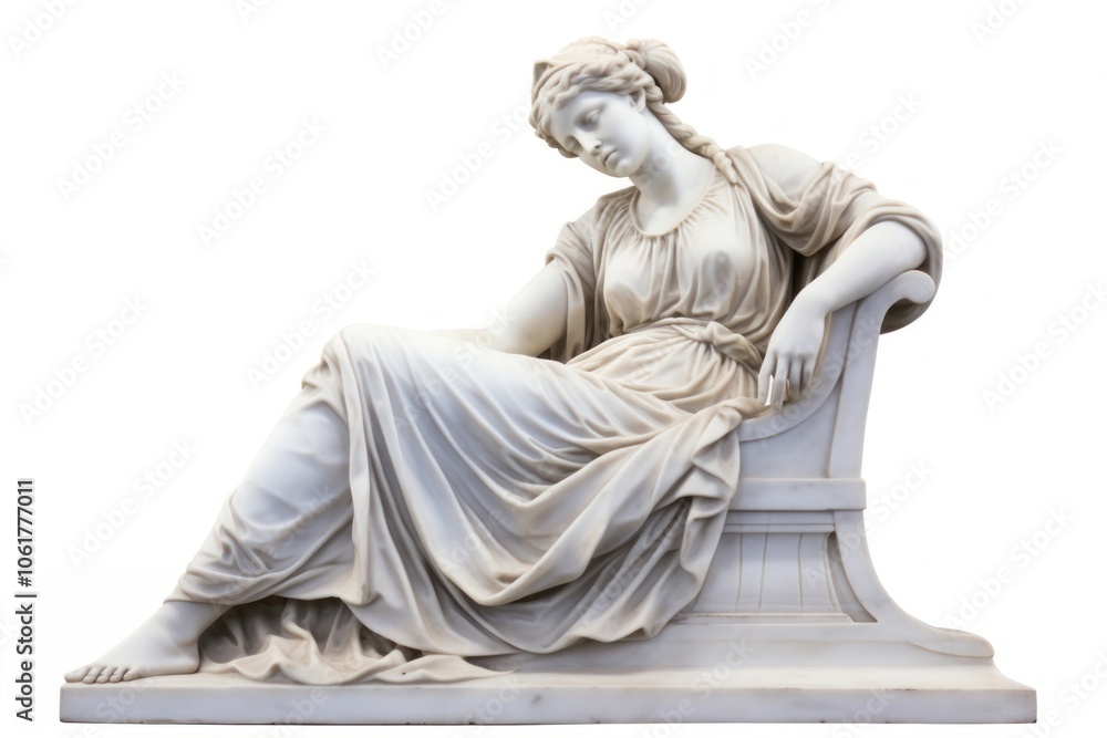 Fototapeta premium Statue sculpture art white background.