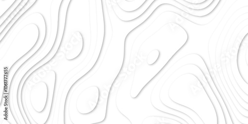 Abstract luxury white modern 3d papercut background. Minimal abstract vector wave carve diamond topography line circle creative topography map circle and wave line smooth multilayer pattern. papercut.