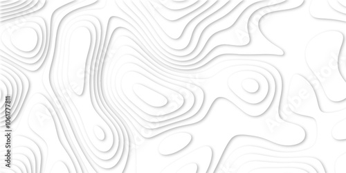 Abstract luxury white modern 3d papercut background. Minimal abstract vector wave carve diamond topography line circle creative topography map circle and wave line smooth multilayer pattern. papercut.