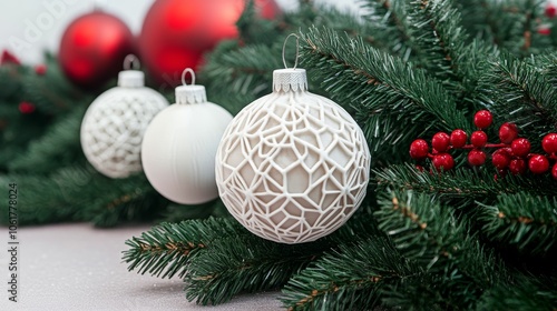 3D-printed Christmas ornaments designed with customizable features background photo