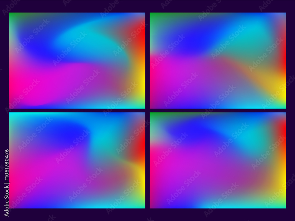 Fototapeta premium Vibrant Dynamic Gradient Vector Background Set