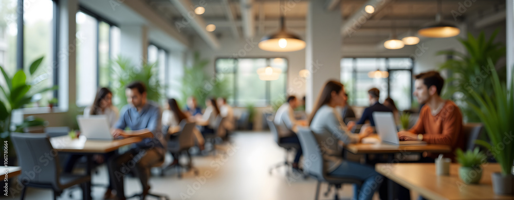 Modern coworking space with professionals collaborating in open office,motion blur Modern coworking space with professionals collaborating in open office,motion blur