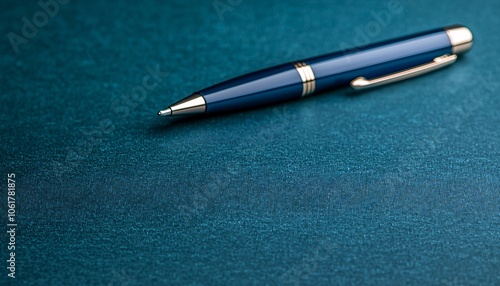 Precision Planning: Close-up of Elegant Pen poised over Notepad with Ink and Paper Textures.