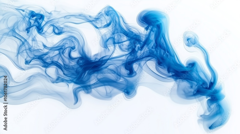 Stunning Abstract Design of Flowing Blue Smoke Patterns