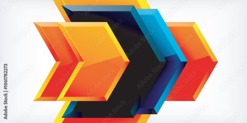 Vector 3d arrow techno design template Vector 3d arrow techno design template