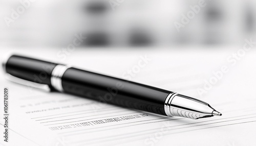 Financial Decision-Making Concept: Elegant Pen Over Report Close Up