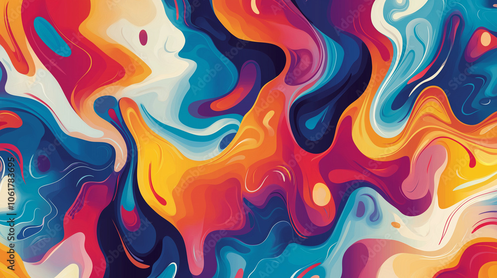 Fototapeta premium A seamless vector illustration of a colorful abstract pattern with a focus on texture and depth. 