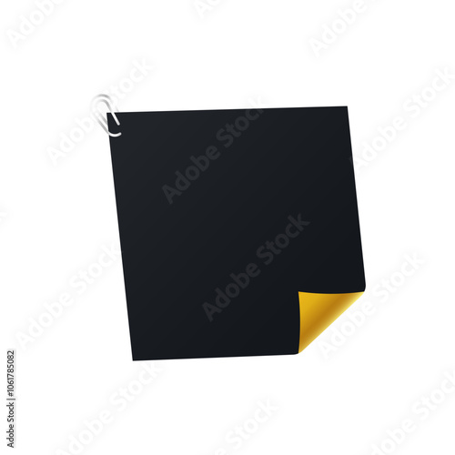 Empty note paper vector illustration. Blank sheet label design.