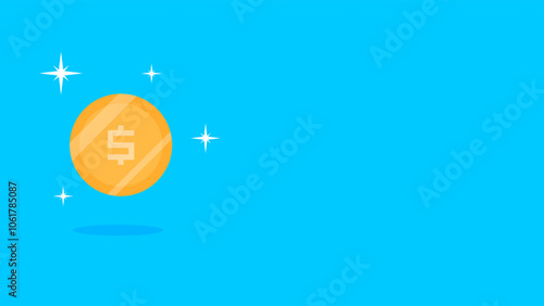 Financial investment, dollar coin, bank deposit and savings, budget planning.