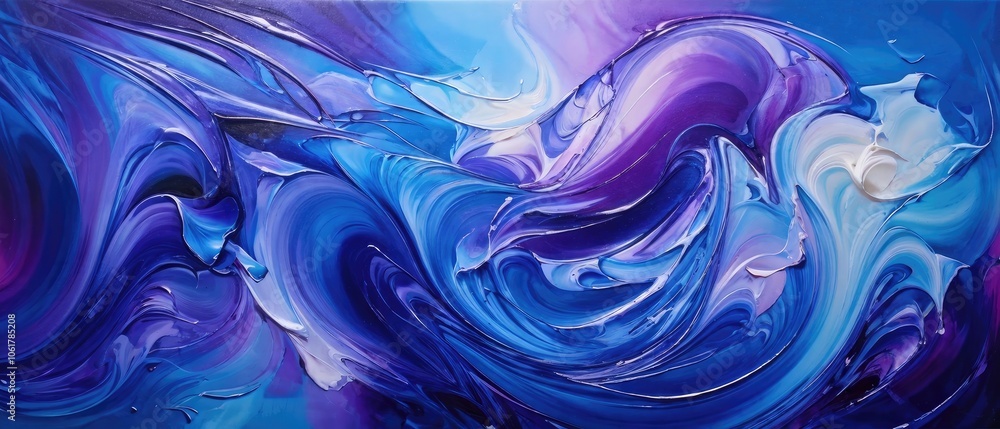Abstract Swirls of Blue, White, and Purple Abstract Swirls of Blue, White, and Purple
