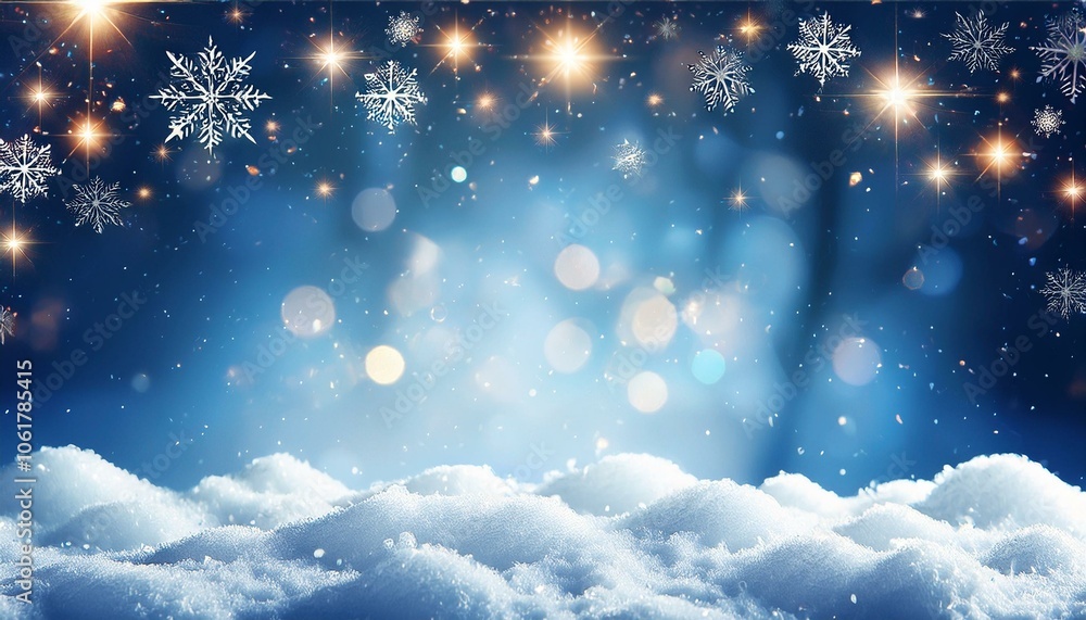 Christmas abstract background with snow and stars Christmas abstract background with snow and stars