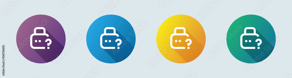 Forget line icon in flat design style. Password signs vector illustration. Forget line icon in flat design style. Password signs vector illustration.