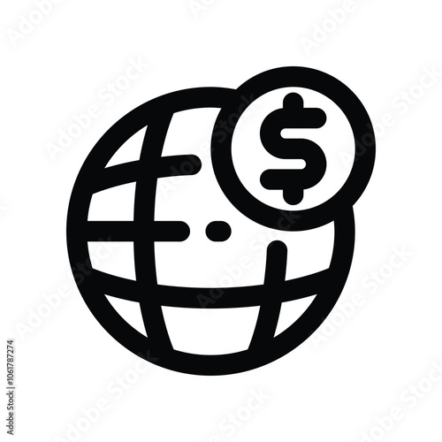 finance global icon. vector line icon for your website, mobile, presentation, and logo design.