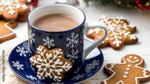 Wallpaper Mural Winter Hot Chocolate with Snowflake Cookies and Gingerbread Man Torontodigital.ca