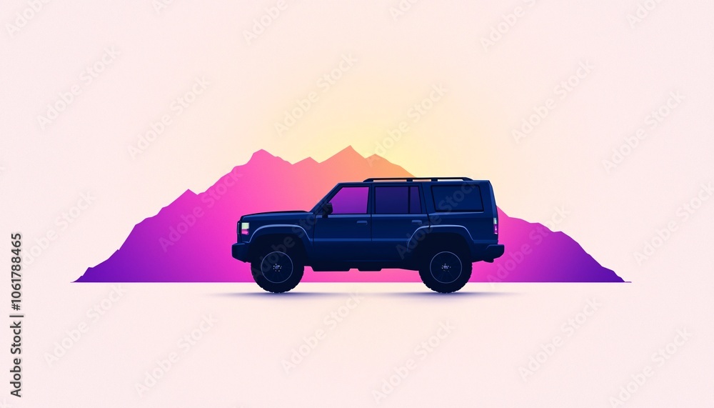 Fototapeta premium Modern Family SUV Illustration: Spaciousness and Practicality in Simple Design