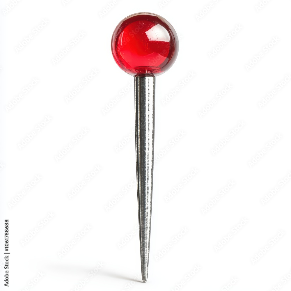 Red Metal Tipped Pin with Round Head Red Metal Tipped Pin with Round Head