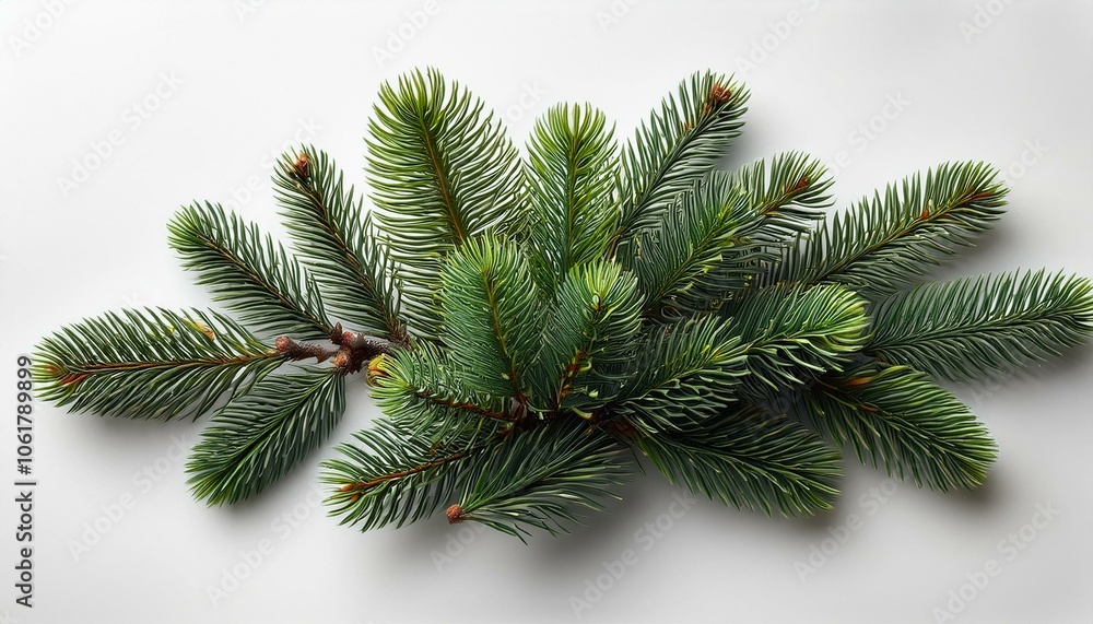 Festive composition with fir tree branches isolated. Festive composition with fir tree branches isolated.