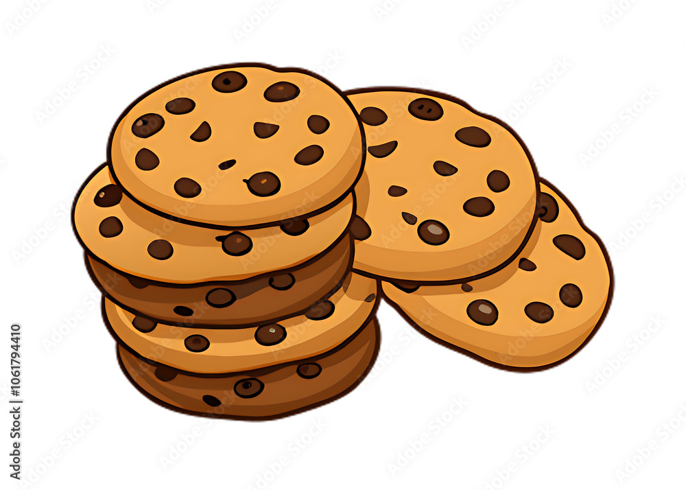 Chocolate chip cookies icon. Chocolate chip cookies icon.