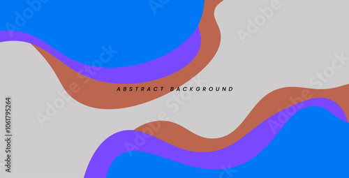 abstract blue, orange and brown liquid color with wave shape realistic composition background. eps10 vector