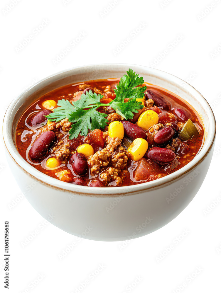 Enjoy a delicious bowl of chili topped with fresh ingredients Enjoy a delicious bowl of chili topped with fresh ingredients