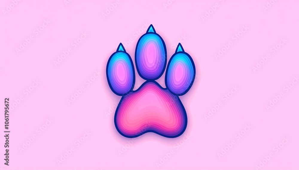 Playful Cartoonish Cat Paw Icon with Vibrant Colors and Well-Defined Claws on Bright Background - Digital Art Illustration Playful Cartoonish Cat Paw Icon with Vibrant Colors and Well-Defined Claws on Bright Background - Digital Art Illustration