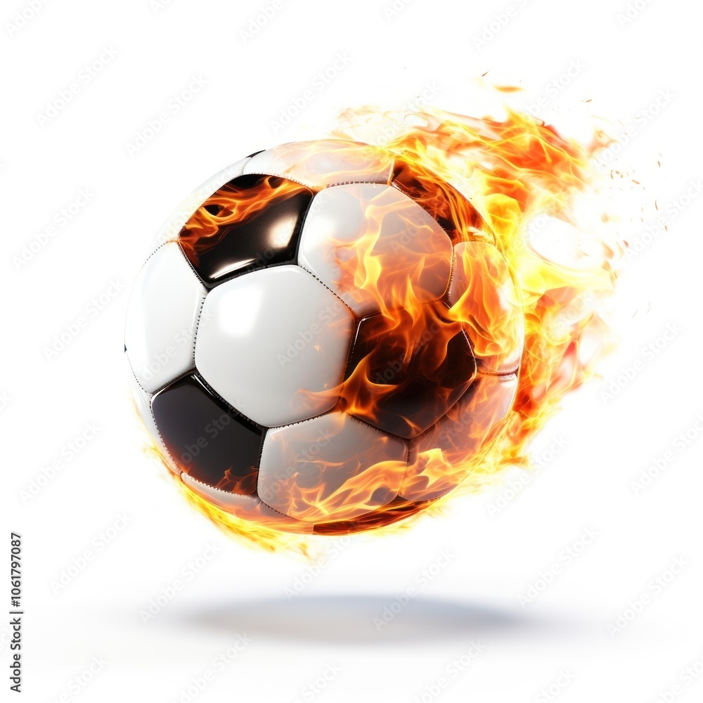 Fototapeta premium Football sports soccer fire.
