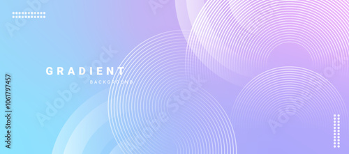 Gradient abstract background with circular line patterns. Vector illustration.