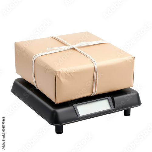 Weigh your packages accurately with a digital scale on white background photo