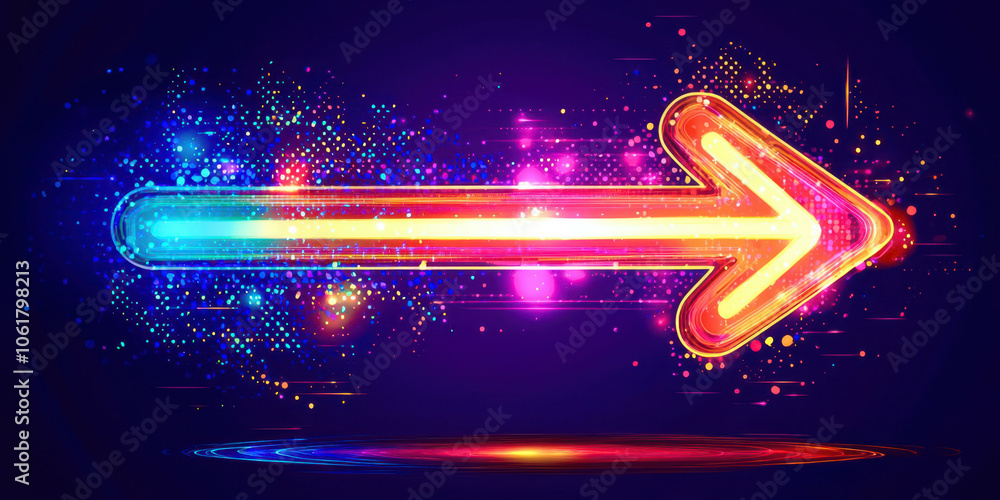 Obraz premium A colorful arrow pointing to the right