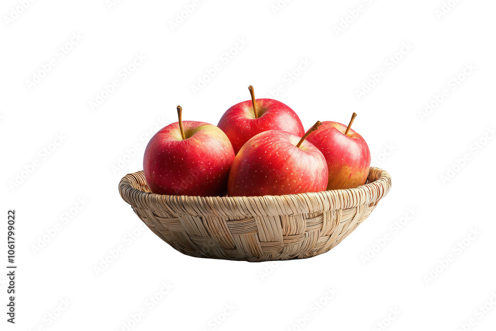 Discover the rich textures of organic apples in a woven basket Discover the rich textures of organic apples in a woven basket