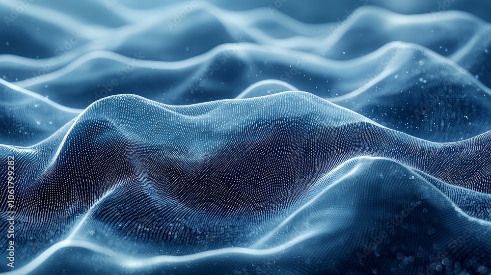 Abstract representation of flowing waves with a digital texture and ethereal quality. Abstract representation of flowing waves with a digital texture and ethereal quality.