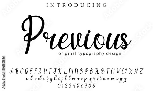 Previous Font Stylish brush painted an uppercase vector letters, alphabet, typeface