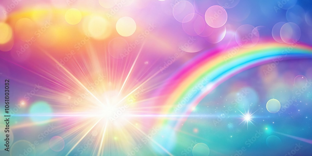Pastel Rainbow Lens Flare with Dreamy Background and Copy Space for Creative Designs and Inspirational Content Pastel Rainbow Lens Flare with Dreamy Background and Copy Space for Creative Designs and Inspirational Content